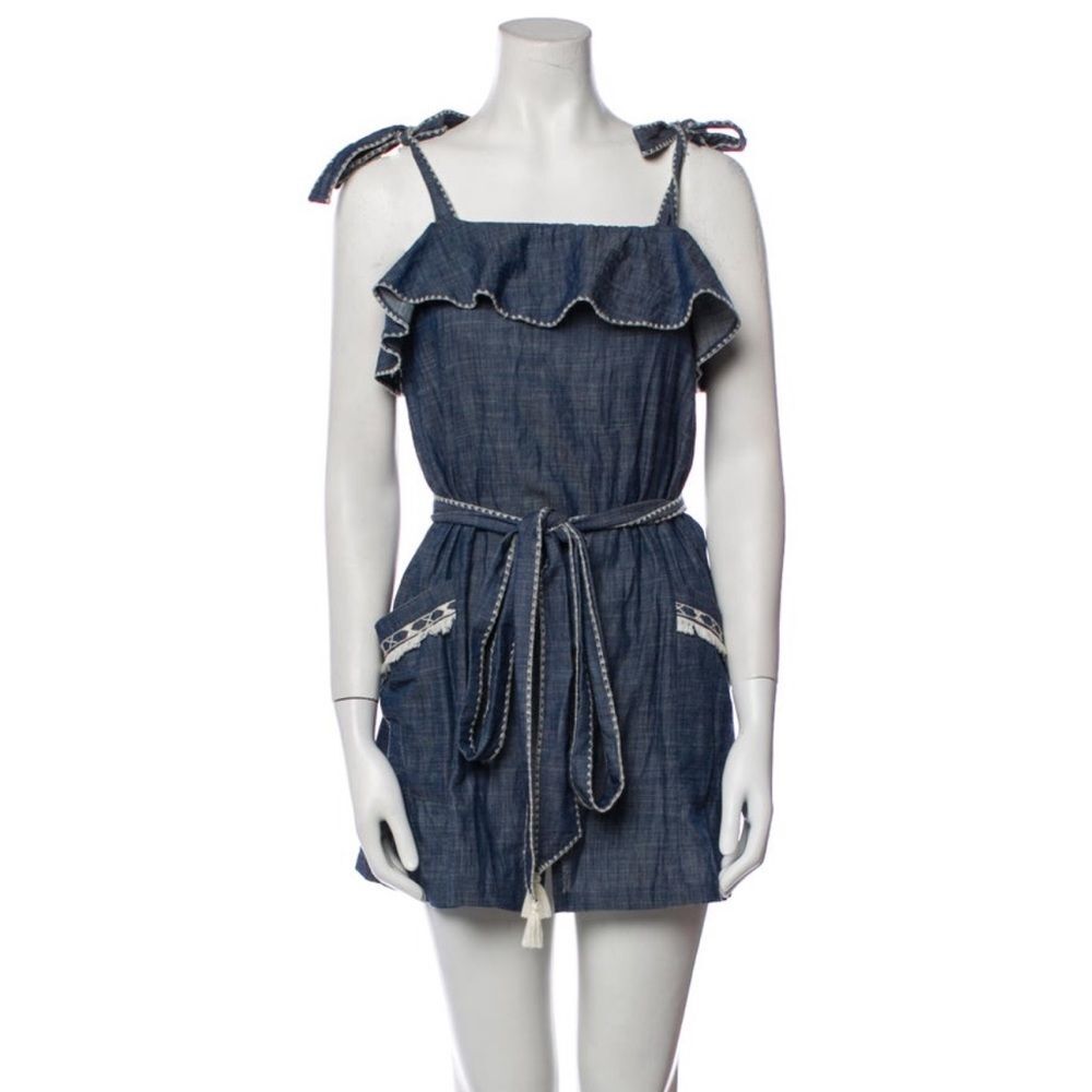 Banjanan Blue Square Neck Mini Dress - image 1